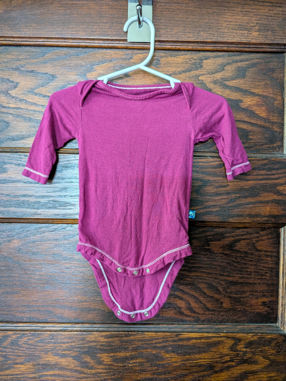 KicKee Pants Organic Bamboo Magenta Long Sleeve Onesie - Baby 0-3mos